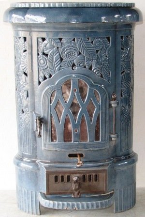 Antique French Stove Co Deville Hiver blue